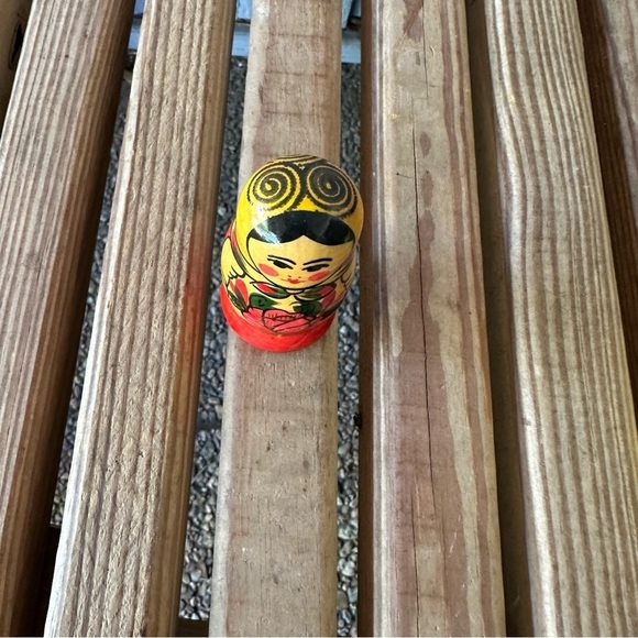 Russian Nesting Dolls Set 3 Matryoshka Peasant Doll Wooden Wood Vintage Russia - Picture 6 of 11